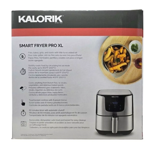 Kalorik Digital Air Fryer Pro 6 Quart – XL Oilless Cooker with 5 Functions, 8 Smart Presets, Touchscreen Controls, and Nonstick Dishwasher-Safe