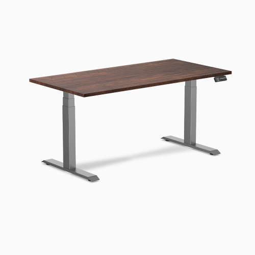 Desky Dual Softwood Sit-Stand Desk - 60" American Rustic Pine Top Dual Motor Height Range up to 49.2" Space Grey Frame