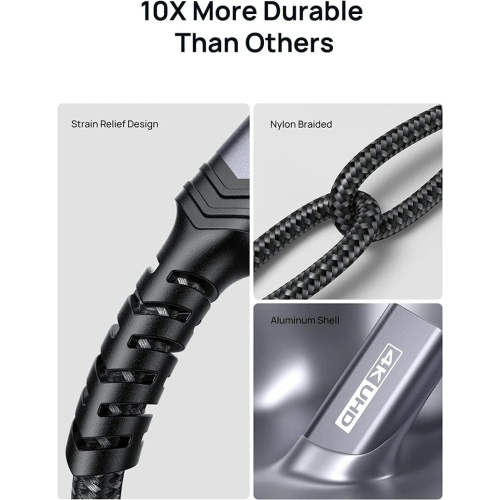 Adaptateur USB-C à HDMI Câble 60&nbsp;Hz 4K, Adaptateur USB-C à HDMI Convertisseur USB-C Thunderbolt 4 pour MacBook Pro/Air M1, iPad Pro/Air,