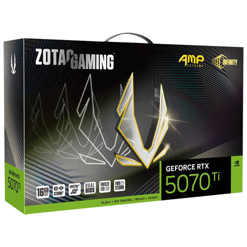 ZOTAC Gaming GeForce RTX 5070 Ti AMP Extreme Infinity 16GB GDDR7 Video Card
