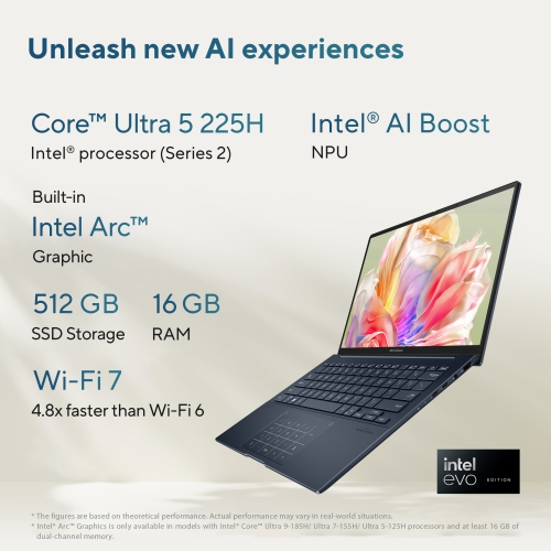 ASUS ZenBook 14 Lightweight Laptop (14” OLED Touchscreen Display / Intel Core Ultra 5 CPU / Long Battery Life / Intel Arc Graphic / 16GB RAM / 512GB