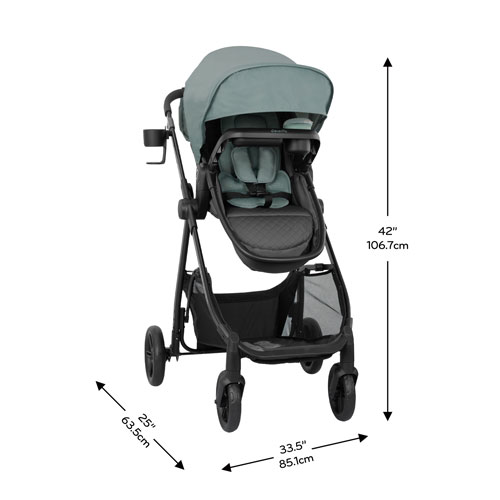 Evenflo Omni Ultra Stroller with Revolve180 LiteMax NXT Rotational Infant Car Seat - Pacific Green