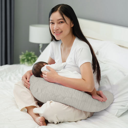 Simmon's Muslin Nursing Pillow with Removable Cover - Coconut Milk