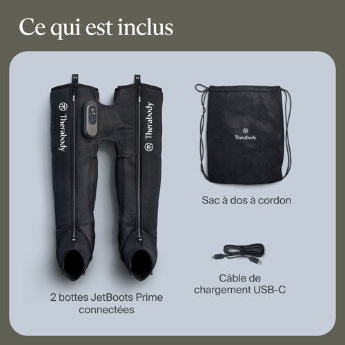 Bottes de compression JetBoots Prime de Therabody - Long - Noir