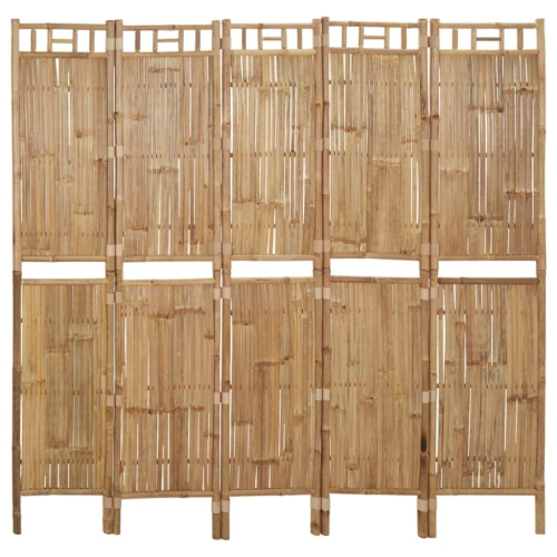 VIDAXL  5-Panel Room Divider Bamboo 200X180 Cm