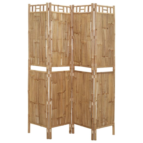 vidaXL 4-Panel Room Divider Bamboo 160x180 cm