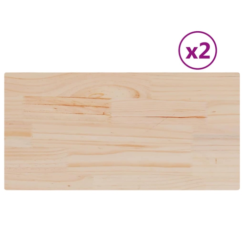 vidaXL Table Tops 2 pcs 90x45x1.7 cm Rectangular Solid Wood Pine