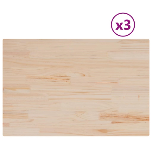 VIDAXL  Table Tops 3 PCs 80X53X2.5 Cm Rectangular Solid Wood Pine