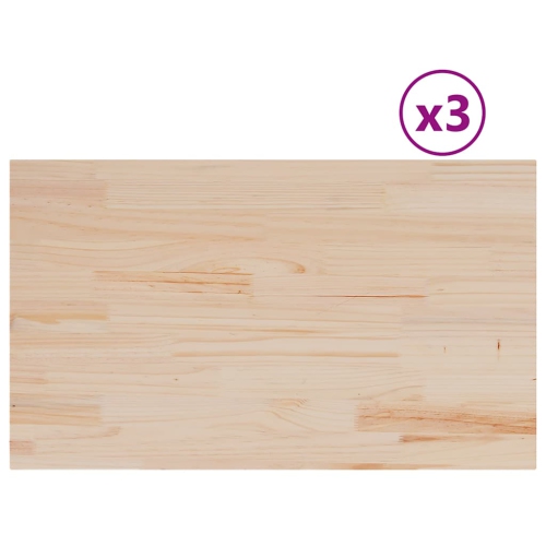 VIDAXL  Table Tops 3 PCs 80X47X2.5 Cm Rectangular Solid Wood Pine