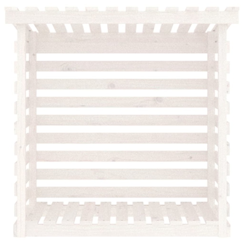 Support à bois de chauffage vidaXL, 108 x 73 x 108&nbsp;cm blanc, pin massif