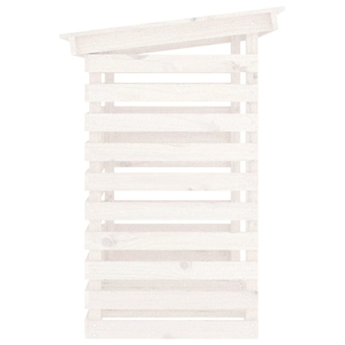 Support à bois de chauffage vidaXL, 108 x 73 x 108&nbsp;cm blanc, pin massif