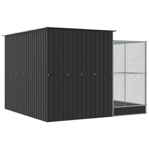 VIDAXL Aviary avec rallonge en acier 290 x 303 x 216 cm argenté