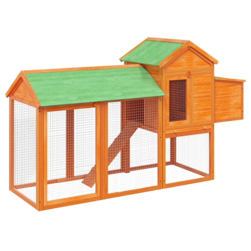 VIDAXL  Chicken Coop 193X65X117 Cm Solid Wood Pine In Brown