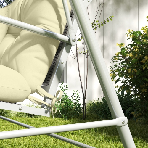 Outsunny 4-Piece Patio Chair Cushions Pillows with Back and Pillows, Seat Replacement Patio Cushions Set with Ties for Indoor Outdoor Garden