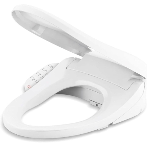 Image 1 of 9.. KOHLER K-8298-0 C3 155 Elongated Warm Water Bidet Toilet Seat, White with Quiet-Close Lid and Seat