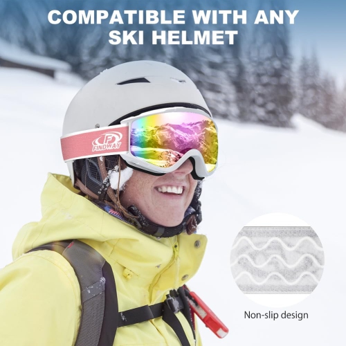Lunettes de ski OTG de PetginHome-OTG sur lunettes de neige/planche à neige pour hommes Femmes Jeunes