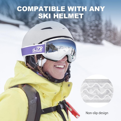 PetginHome-OTG Ski Goggles Over Glasses Snow/Snowboard Goggles for Men Women Youth