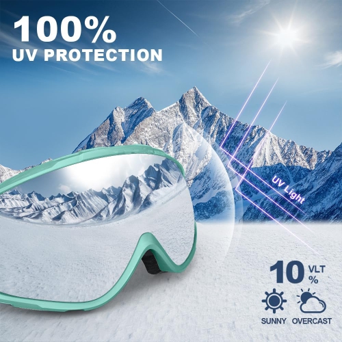 PetginHome-OTG Ski Goggles Over Glasses Snow/Snowboard Goggles for Men Women Youth