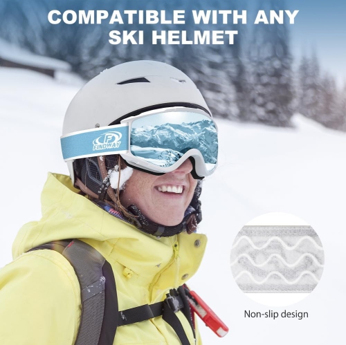 PetginHome-OTG Ski Goggles Over Glasses Snow/Snowboard Goggles for Men Women Youth