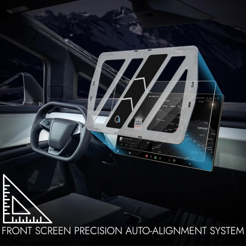 Inskin Tempered Glass for Tesla Cybertruck Screen Protector - Ultimate HD Clear Tempered Glass Set for Front 18.5 inch & Rear 9.4 inch Screens,