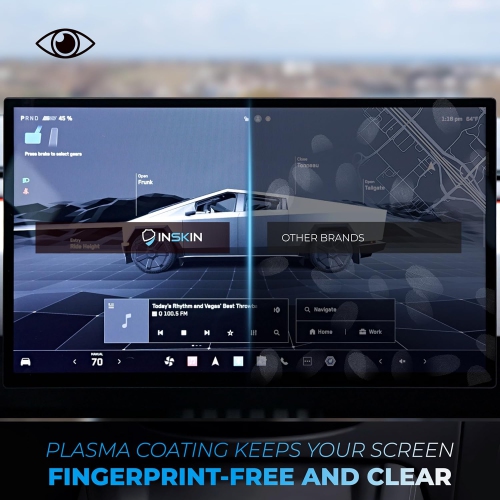 Inskin Tempered Glass for Tesla Cybertruck Screen Protector - Ultimate HD Clear Tempered Glass Set for Front 18.5 inch & Rear 9.4 inch Screens,