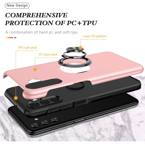 Étui rigide à anneau torsadé XCRS pour Galaxy A16 de Samsung – Couvercle de béquille à anneau magnétique intégré