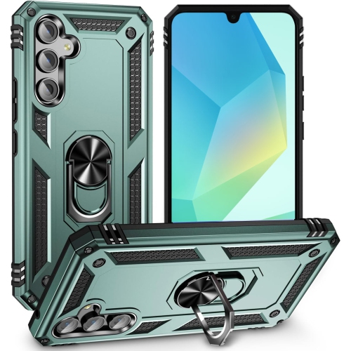 Étui de protection Slim Armor double couche de XCRS pour Galaxy A16 de Samsung – Couvercle de béquille à anneau magnétique intégré