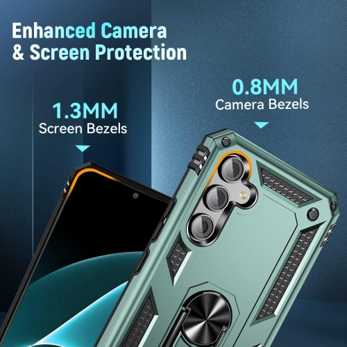 XCRS Dual-Layer Slim Armor Protection Case for Samsung Galaxy A16 – Built-in Magnetic Ring Kickstand Cover