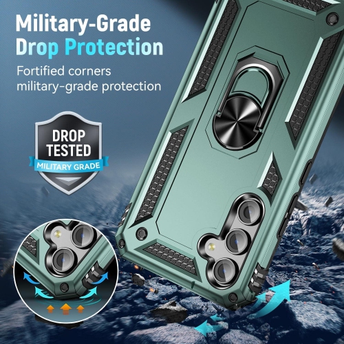 XCRS Dual-Layer Slim Armor Protection Case for Samsung Galaxy A16 – Built-in Magnetic Ring Kickstand Cover