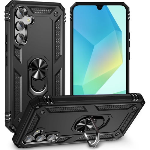 Étui de protection Slim Armor double couche de XCRS pour Galaxy A16 de Samsung – Couvercle de béquille à anneau magnétique intégré