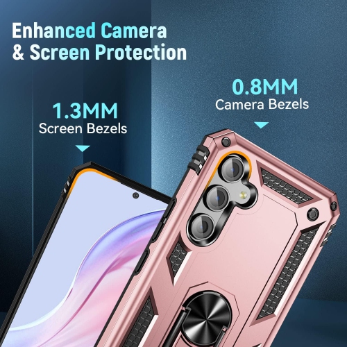 Étui de protection Slim Armor double couche de XCRS pour Galaxy A16 de Samsung – Couvercle de béquille à anneau magnétique intégré