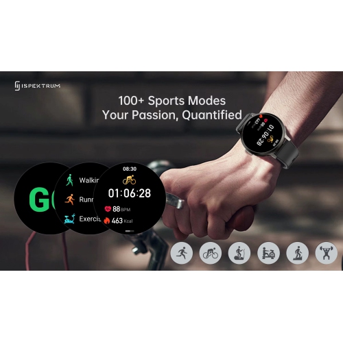 IS90 Zenith Smart Watch for Men 1.7" AMOELD Display BT Call & Text Waterproof Multiple Sports Modes Heart Rate Monitor Fitness Tracker smartwatch for