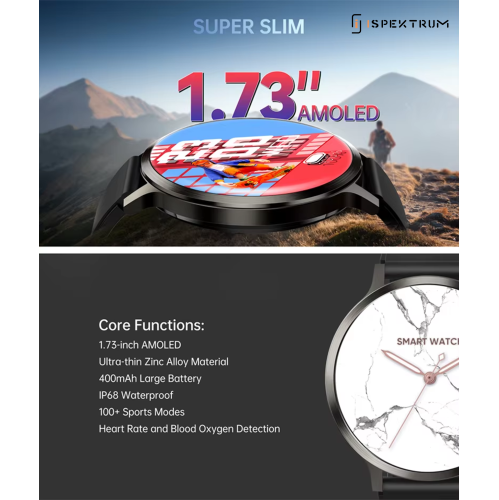 IS90 Zenith Smart Watch for Men 1.7" AMOELD Display BT Call & Text Waterproof Multiple Sports Modes Heart Rate Monitor Fitness Tracker smartwatch for
