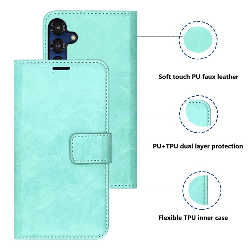 XCRS – Étui portefeuille à rabat, série pochette avec fente pour carte, cordon, étui pour Samsung Galaxy A16