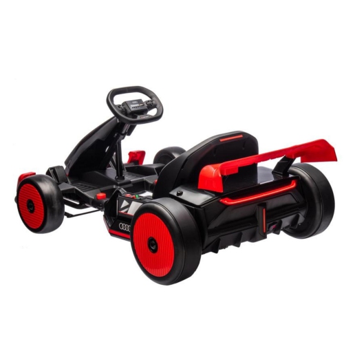KidsVIP 24V Audi Ride-On Drifting Go Kart for Big Kids W/ 180° Drift, Lights and Music Player