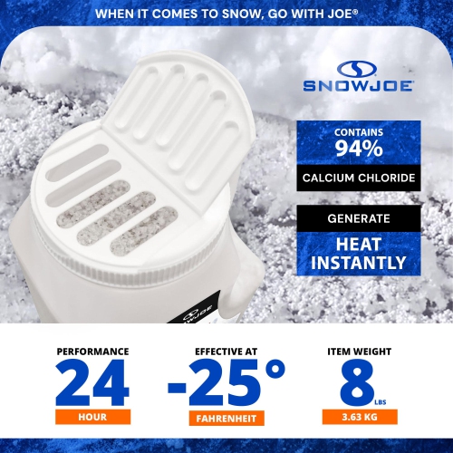 Snow Joe Melt Calcium Chloride Pellets Ice Melter Ice and Snow Melt, 8 Lb, White