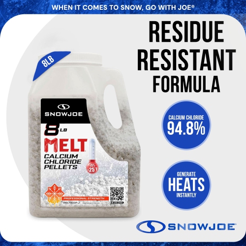 Snow Joe Melt Calcium Chloride Pellets Ice Melter Ice and Snow Melt, 8 Lb, White