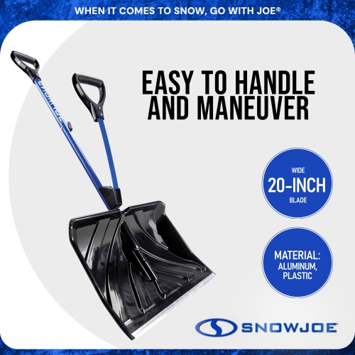 Snow Joe Shovelution Snow Shovel with 20-Inch Shovel Blade and Assist Handle