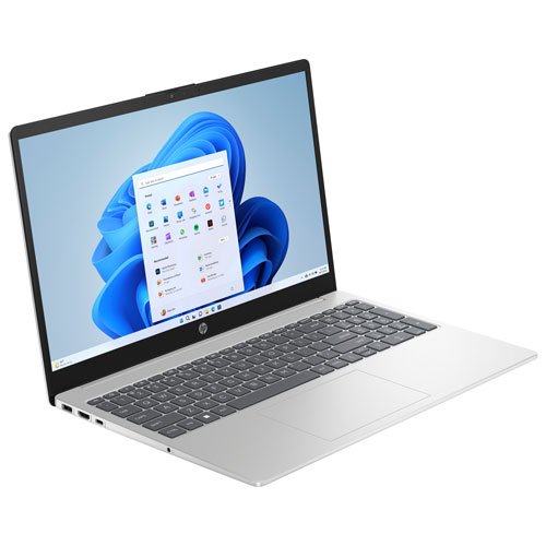 Portable de 15,6 po de HP - Argenté naturel (Core Ultra 5 125H d'Intel/RAM 16 Go/SSD 1 To/Windows 11 Famille)