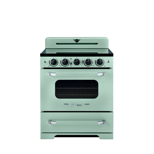 Unique Appliances - Classic Retro 3.9 Cu. Ft. Freestanding Induction Range with Air Fry - Summer Mint Green