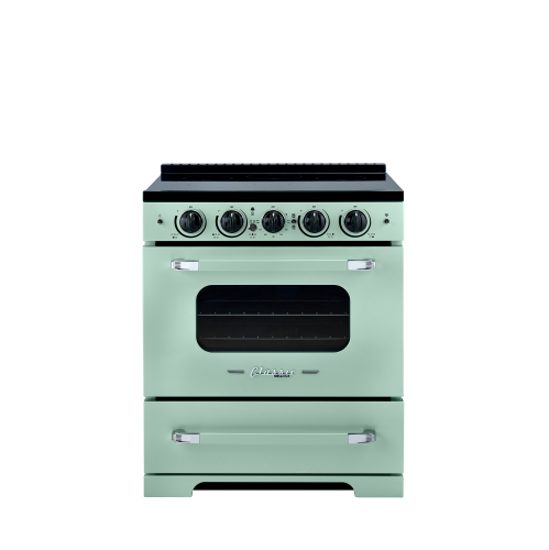 Unique Appliances - Classic Retro 3.9 Cu. Ft. Freestanding Induction Range with Air Fry - Summer Mint Green