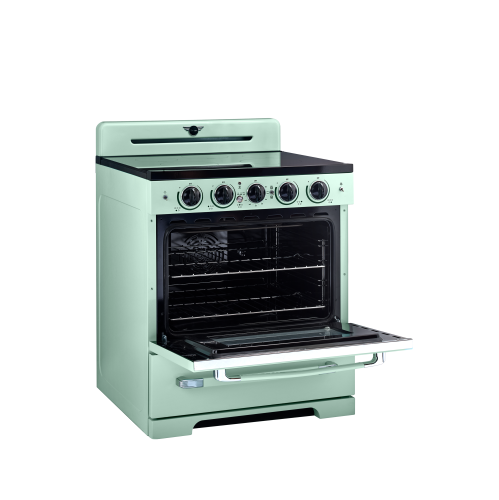 Unique Appliances - Classic Retro 3.9 Cu. Ft. Freestanding Induction Range with Air Fry - Summer Mint Green