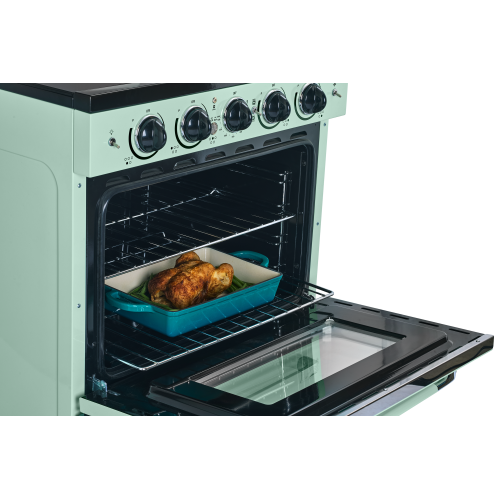 Unique Appliances - Classic Retro 3.9 Cu. Ft. Freestanding Induction Range with Air Fry - Summer Mint Green