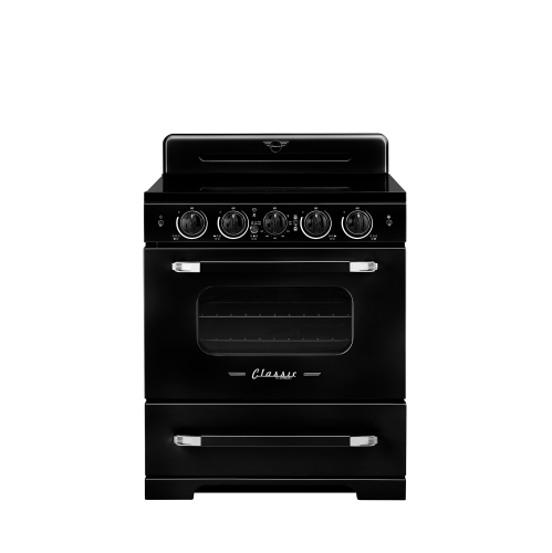 Unique Appliances - Classic Retro 3.9 Cu. Ft. Freestanding Induction Range with Air Fry - Midnight Black