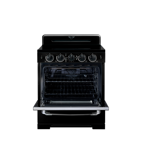 Unique Appliances - Classic Retro 3.9 Cu. Ft. Freestanding Induction Range with Air Fry - Midnight Black