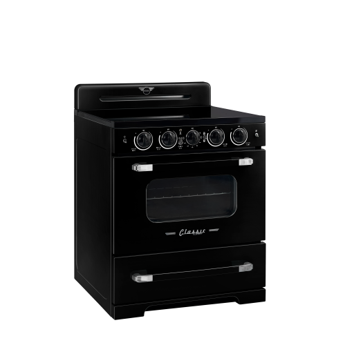 Unique Appliances - Classic Retro 3.9 Cu. Ft. Freestanding Induction Range with Air Fry - Midnight Black