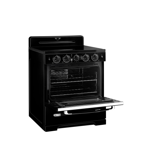 Unique Appliances - Classic Retro 3.9 Cu. Ft. Freestanding Induction Range with Air Fry - Midnight Black