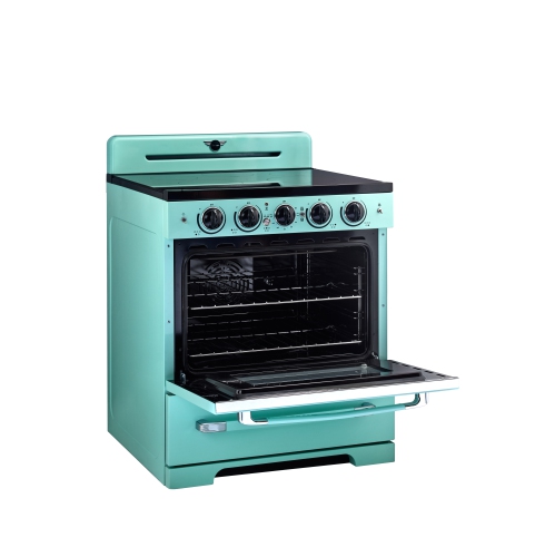 Unique Appliances - Classic Retro 3.9 Cu. Ft. Freestanding Induction Range with Air Fry - Ocean Mist Turquoise