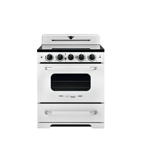 Unique Appliances - Classic Retro 3.9 Cu. Ft. Freestanding Induction Range with Air Fry - Marshmallow White