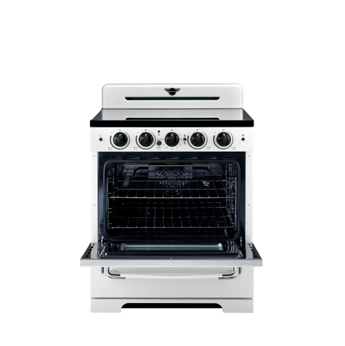 Unique Appliances - Classic Retro 3.9 Cu. Ft. Freestanding Induction Range with Air Fry - Marshmallow White